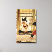 Een vrolijk verhaal van James Tissot, een  fijne k Canvas Afdruk (Voorkant)