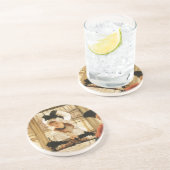 Een vrolijk verhaal van James Tissot, een  fijne k Zandsteen Onderzetter (Zijkant)