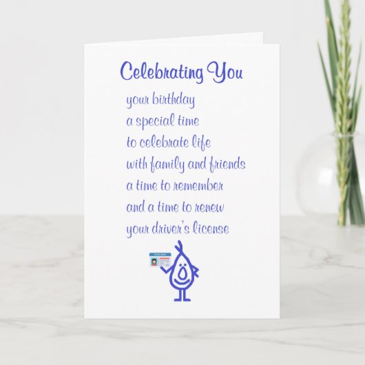 Een vrolijk verjaardagsgedicht kaart (Voorkant)