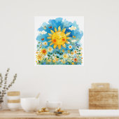 Een vrolijk zonnig Poster (Keuken)