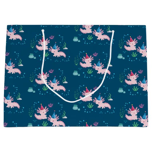 Een vrolijke Axolotl verjaardag Groot Cadeauzakje (Voorkant)