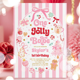 Eén vrolijke baby kerst coquette boog 1e verjaarda kaart