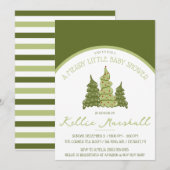 Een vrolijke baby shower, groene en beige shower kaart (Voorkant / Achterkant)