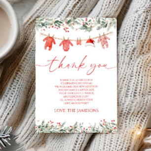 Een vrolijke baby shower Kerst baby shower Bedankkaart
