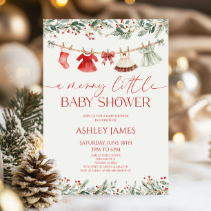 Een vrolijke baby shower Kerst baby shower Kaart
