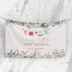 Een vrolijke baby shower Kerst baby shower Spandoek