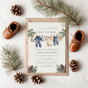 Een vrolijke baby shower met Kerstmis jongens baby Kaart