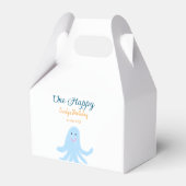 Een vrolijke blauwe octopus onder het zee bedankdoosjes (Achterkant)