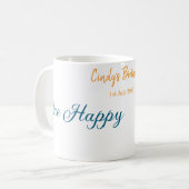 Een vrolijke blauwe octopus onder het zee koffiemok (Voorkant links)