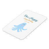 Een vrolijke blauwe octopus onder het zee magneet (Linkerzijde)