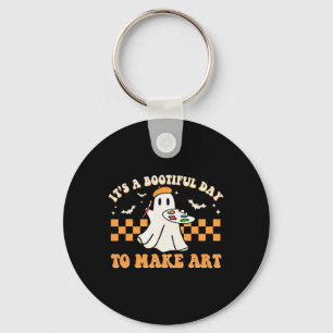 Een vrolijke dag om kunst Halloween kunst leraar G Sleutelhanger