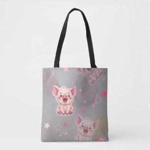 Een vrolijke dag voor Biggetje  Tote Bag