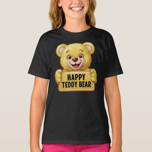 Een vrolijke en lachende teddybeer t-shirt (Voorkant)