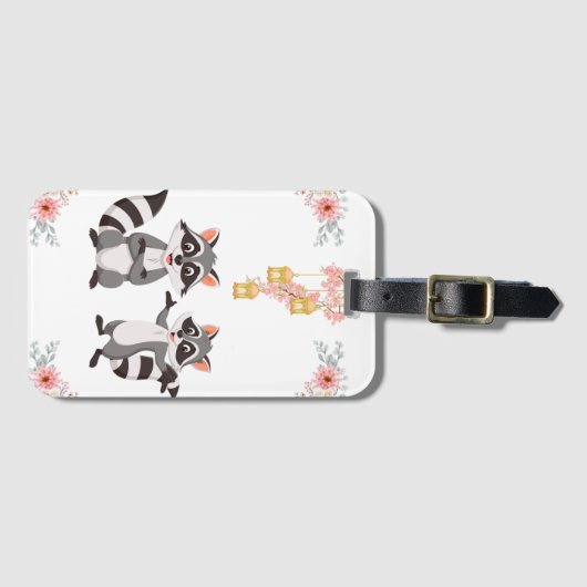 Een vrolijke en speelse bui, net als de wasberen. bagagelabel (Voorkant (horizontaal))