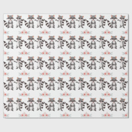 Een vrolijke en speelse bui, net als de wasberen. cadeaupapier