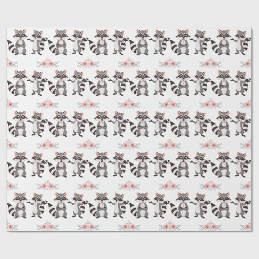 Een vrolijke en speelse bui, net als de wasberen. cadeaupapier (Vlak)