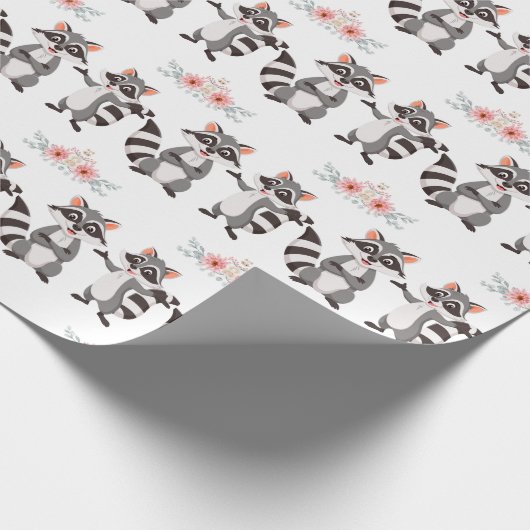 Een vrolijke en speelse bui, net als de wasberen. cadeaupapier (Hoek)