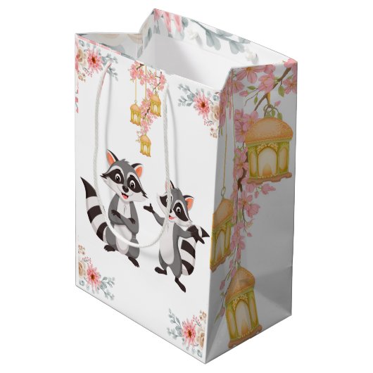 Een vrolijke en speelse bui, net als de wasberen. medium cadeauzakje (Achterkant Gekanteld)