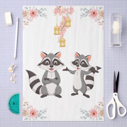 Een vrolijke en speelse bui, net als de wasberen. tissuepapier (Craft)