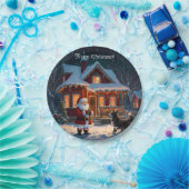 Een vrolijke feestelijke kerstvakantie papieren bordje (Feest)