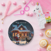 Een vrolijke feestelijke kerstvakantie papieren bordje (Feest)