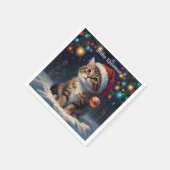 Een vrolijke feestelijke kerstvakantie servet (Hoek)