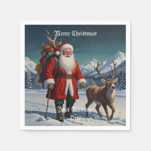 Een vrolijke feestelijke kerstvakantie servet