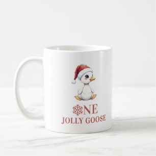 Eén vrolijke gans eerste verjaardag in december koffiemok