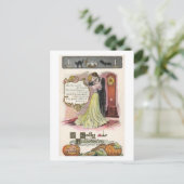 Een vrolijke Halloween, paar kussen Feestdagenkaart (Staand voorkant)