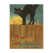 Een vrolijke Hallowe'en Spooky Black Cat  Art