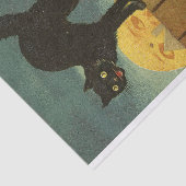 Een vrolijke Hallowe'en Spooky Black Cat Art Tissuepapier (Detail)