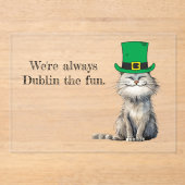 Een vrolijke Ierse kat Acryl Uitnodigingen (Voorkant)