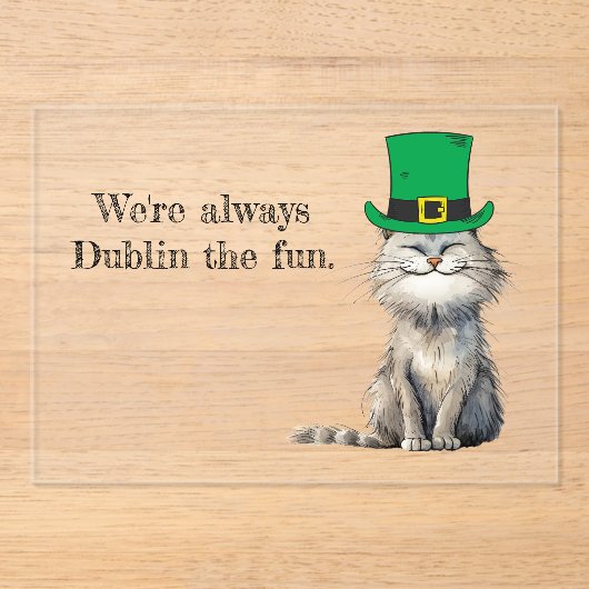 Een vrolijke Ierse kat Acryl Uitnodigingen (Voorkant)