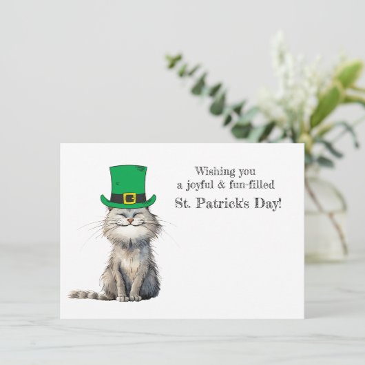 Een vrolijke Ierse kat Kaart (Staand voorkant)