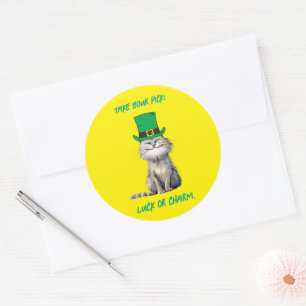 Een vrolijke Ierse kat Ronde Sticker