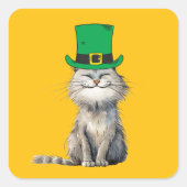 Een vrolijke Ierse kat Vierkante Sticker (Voorkant)