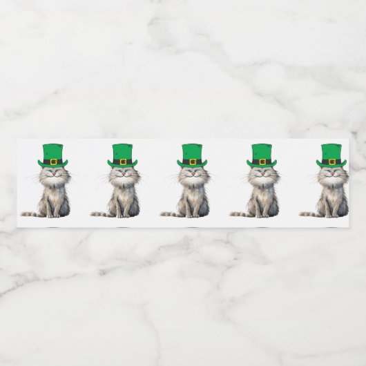 Een vrolijke Ierse kat Waterfles Etiket (Enkel label)