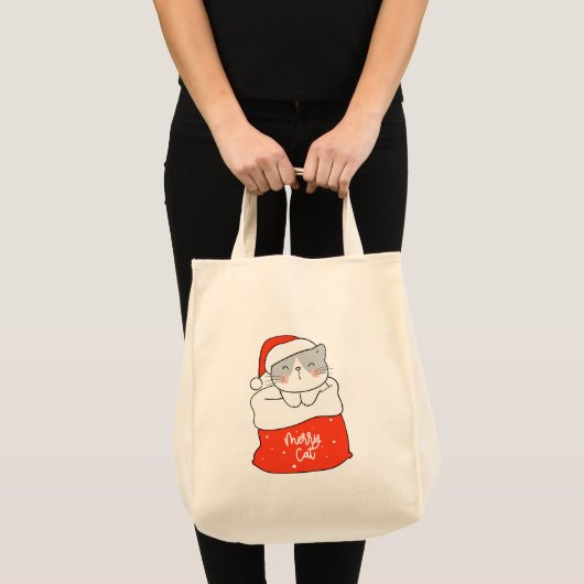 Een vrolijke kat tote bag (Voorkant (product))