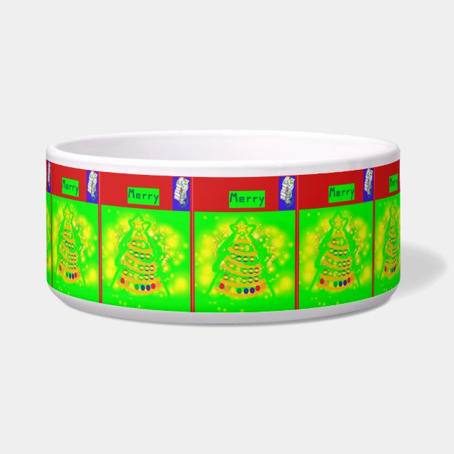 Een vrolijke keramische kom voor huisdieren (Voorkant)