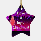 Een vrolijke kerstbomen Paarse versiering hebben Keramisch Ornament (Rechts)