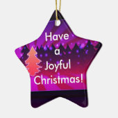 Een vrolijke kerstbomen Paarse versiering hebben Keramisch Ornament (Links)