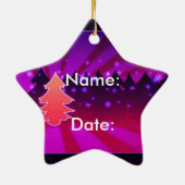 Een vrolijke kerstbomen Paarse versiering hebben Keramisch Ornament (Achterkant)