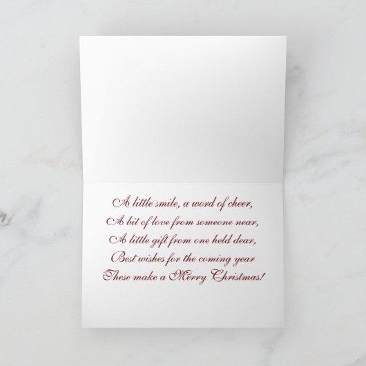 Een  vrolijke kerstboodschap feestdagen kaart (Binnen)