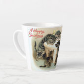 Een vrolijke kerstfeest  kat latte Mok (Linkerhoek)