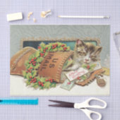 Een vrolijke kerstkat in de mail tissuepapier (Craft)