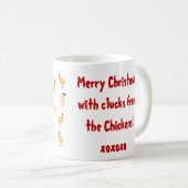 Een vrolijke kerstkippen Mok! Koffiemok (Voorkant rechts)