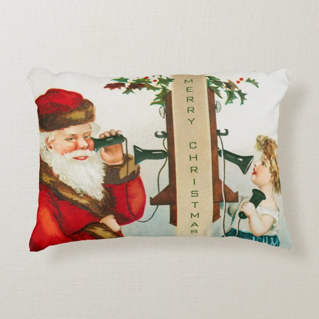 Een vrolijke Kerstman door Ellen Clapsaddle Accent Kussen (Voorkant)