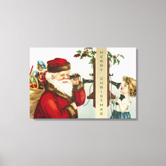 Een vrolijke Kerstman door Ellen Clapsaddle Canvas Afdruk (Voorkant)