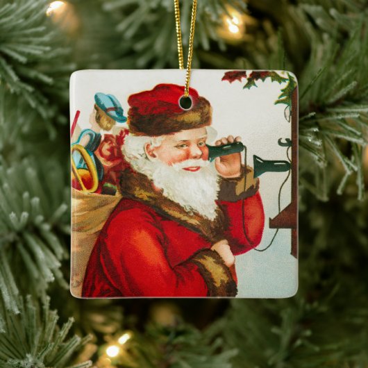 Een vrolijke Kerstman door Ellen Clapsaddle Keramisch Ornament (Boom)