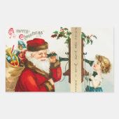 Een vrolijke Kerstman door Ellen Clapsaddle Rechthoekige Sticker (Voorkant)